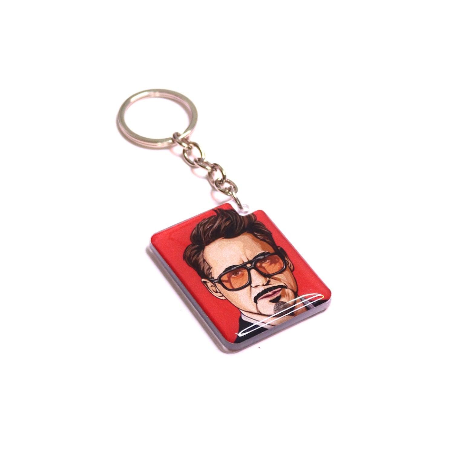 Tony Stark Photo Printed Keychain - Orbiz Creativez