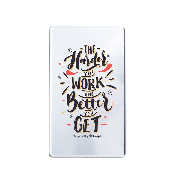 Personalised Aluminium Fun Plate, The Harder You Work Quote