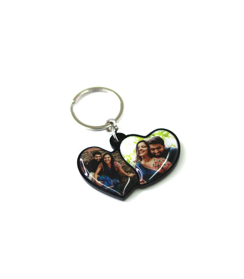 A keychain printed with a customer photo