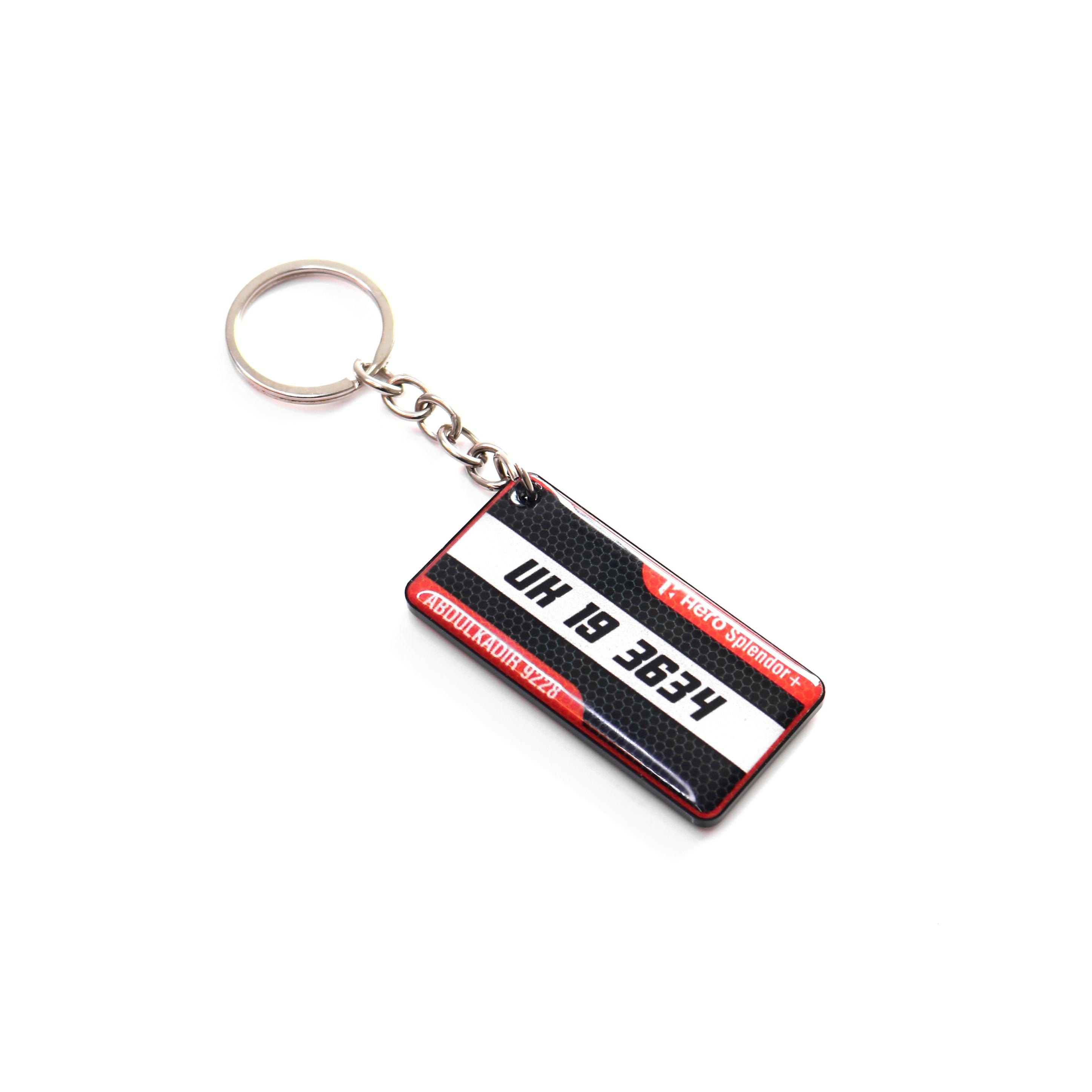 Customized Number Plate Keychain - Orbiz Creativez