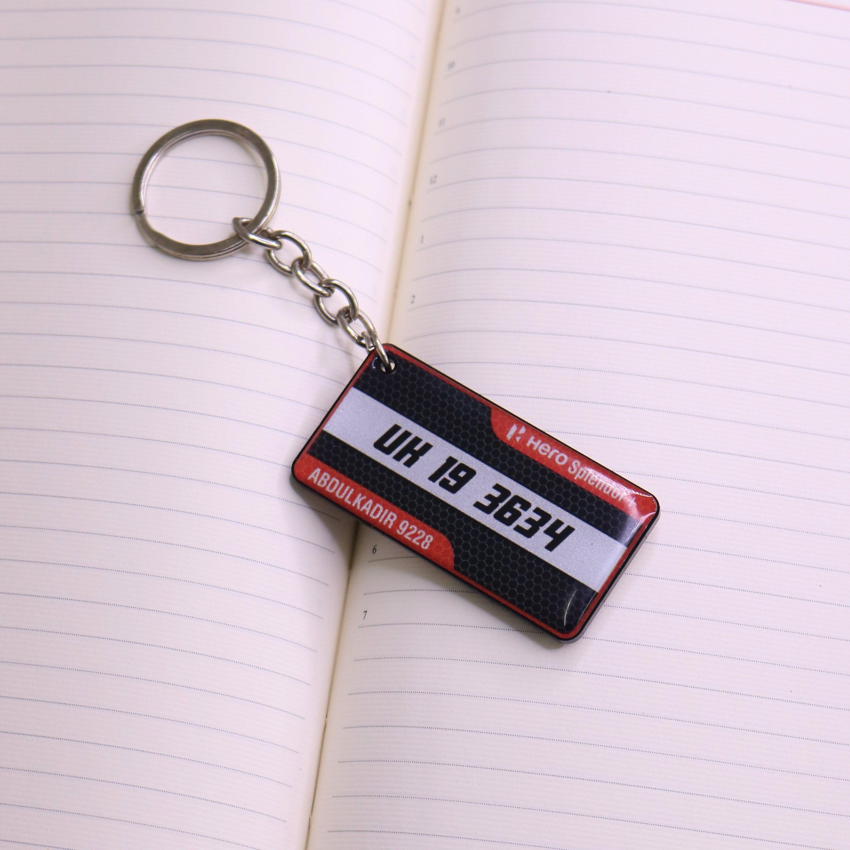 Customized Number Plate Keychain - Orbiz Creativez