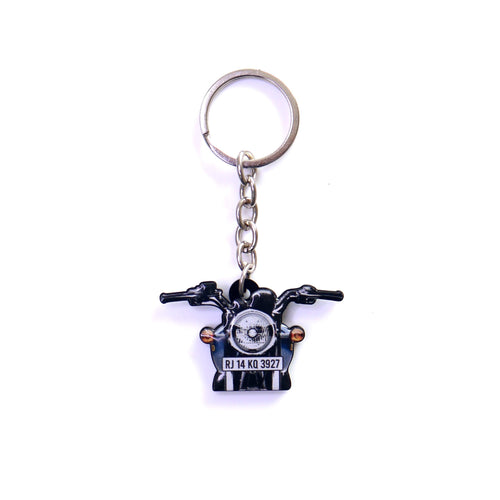 Customised Bike Keychain, Front View With Number Plate