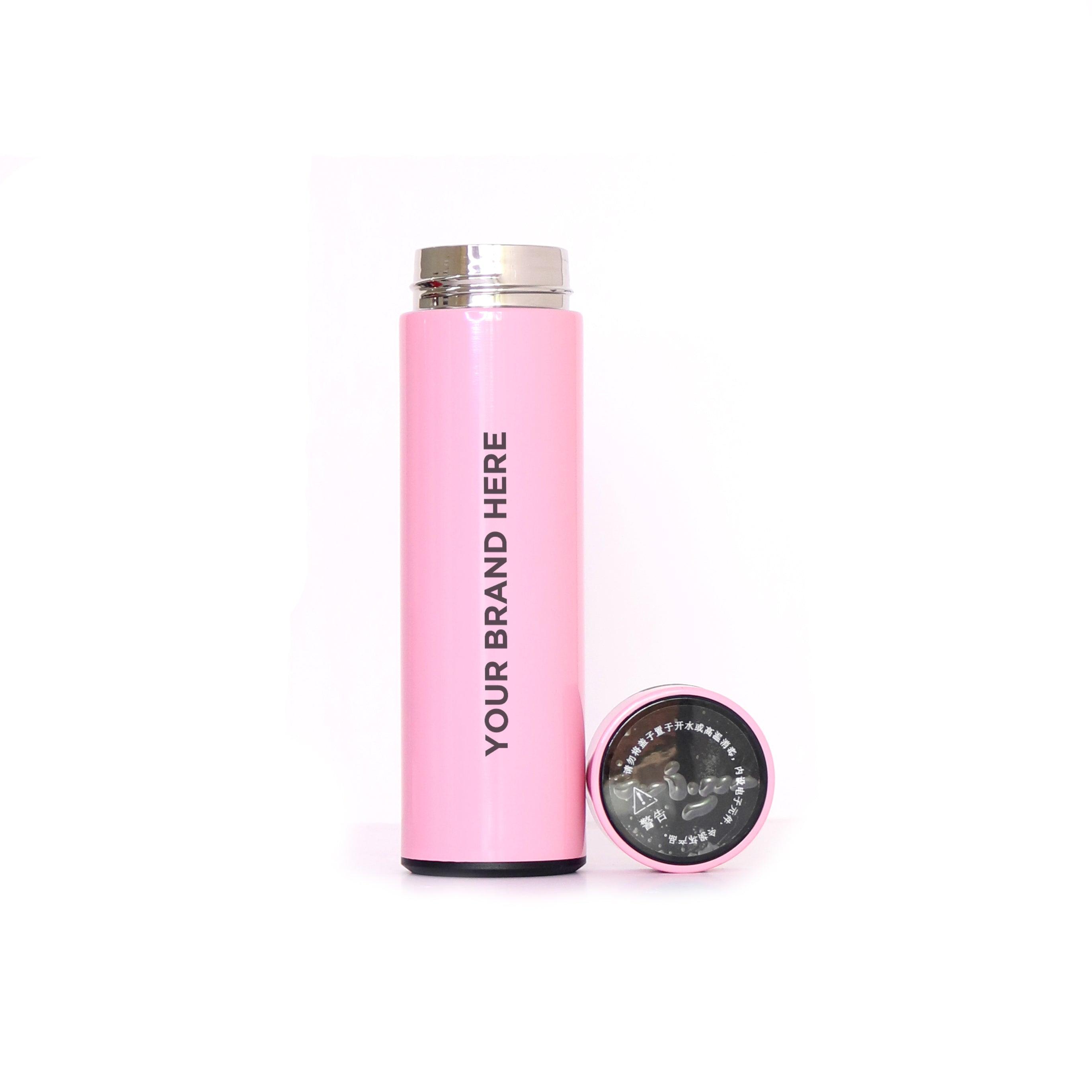 Customized Pink Digital Water Bottle - Orbiz Creativez