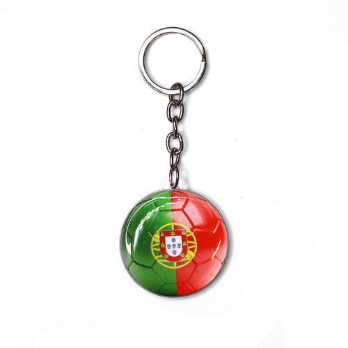 Portugal Keychain, Round Football Flag Design