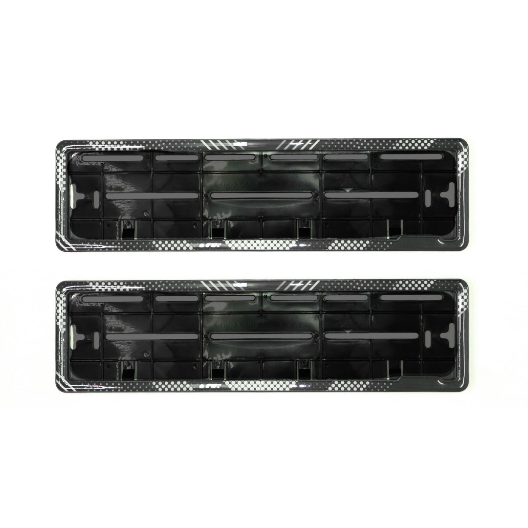 HSRP Car Number Plate Gel Frame Set - Black & White - Orbiz Creativez