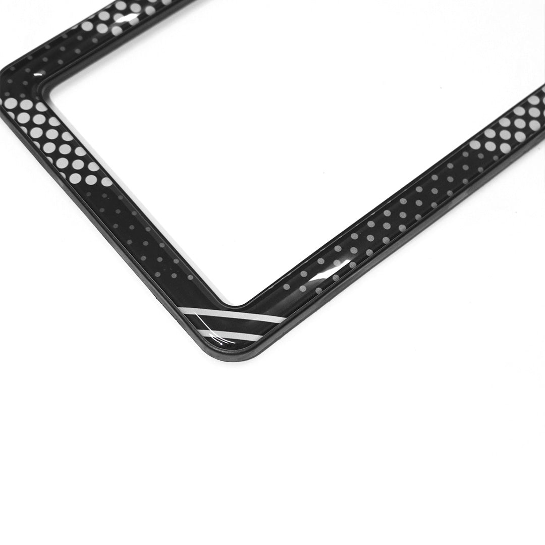 HSRP Car Number Plate Gel Frame Set - Black & White - Orbiz Creativez