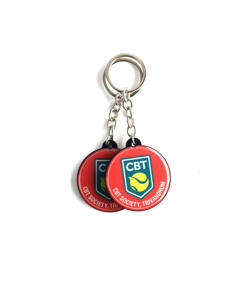 Customised Branding Keychain, Red Round Shape