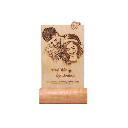 Laser Engraved Couple Photo Frame