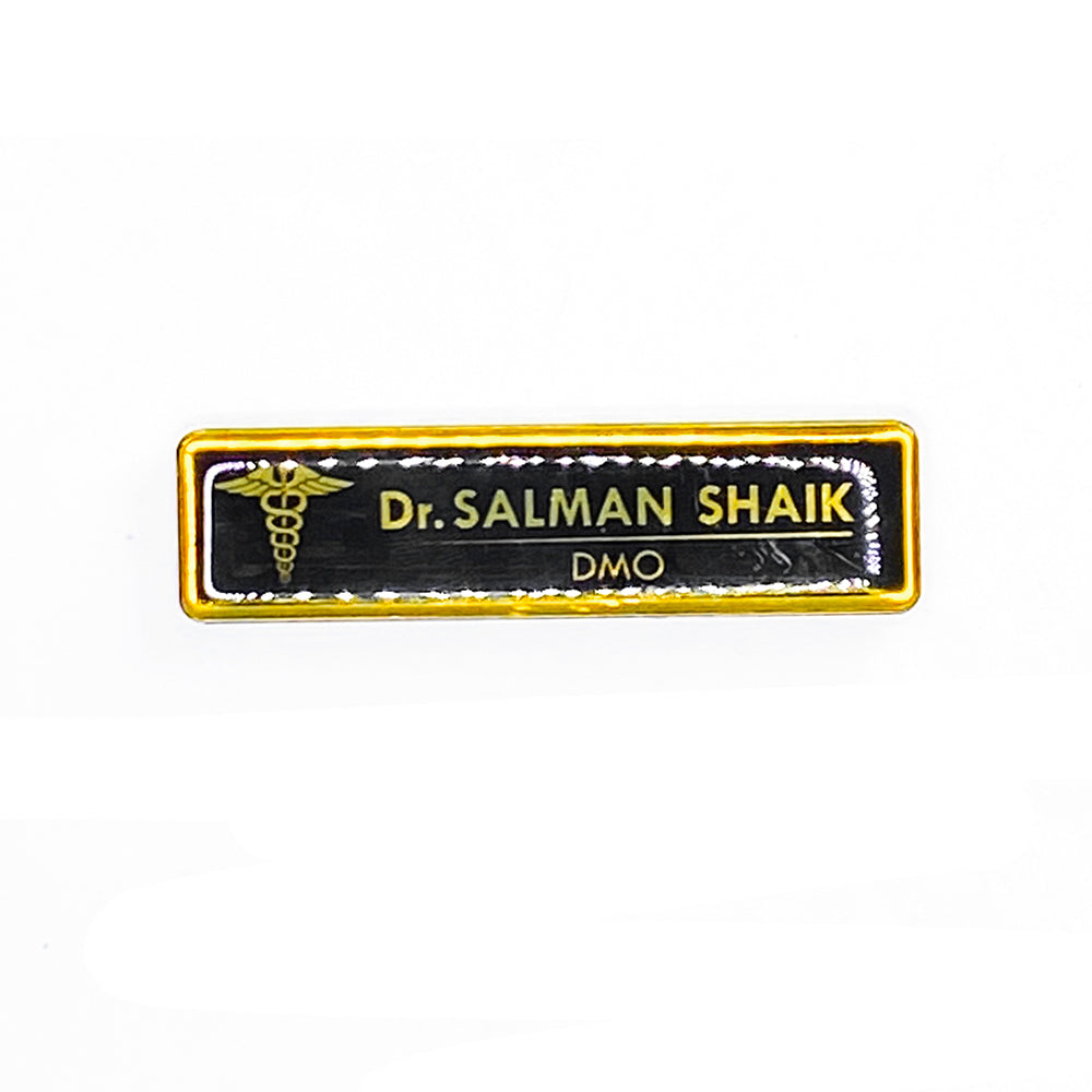 Black Name Badge For Doctor - Orbiz Creativez