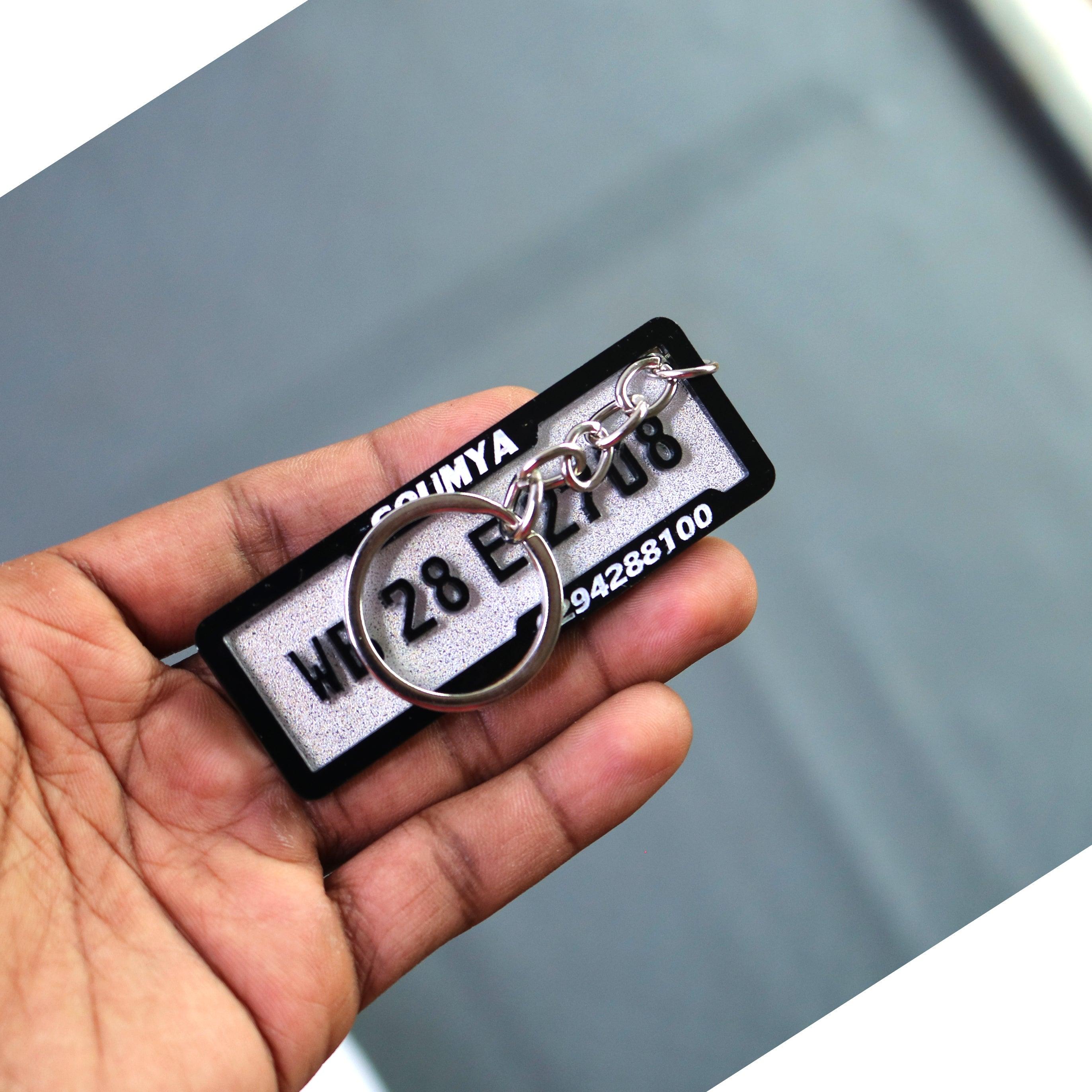 Number Plate Keychain Design Customized Number Plate Keychain – Orbiz Creativez