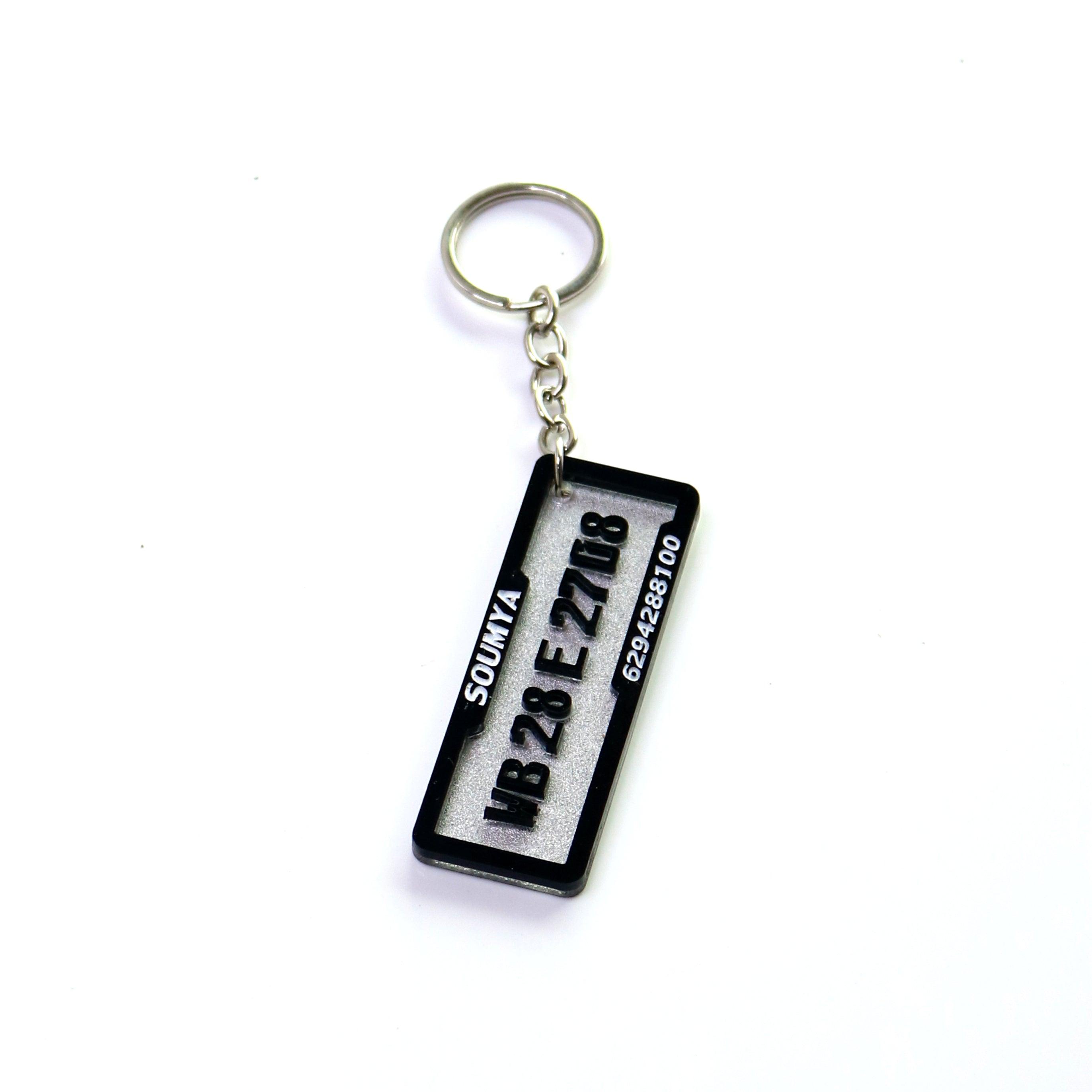 Customized Number Plate Keychain โ Orbiz Creativez