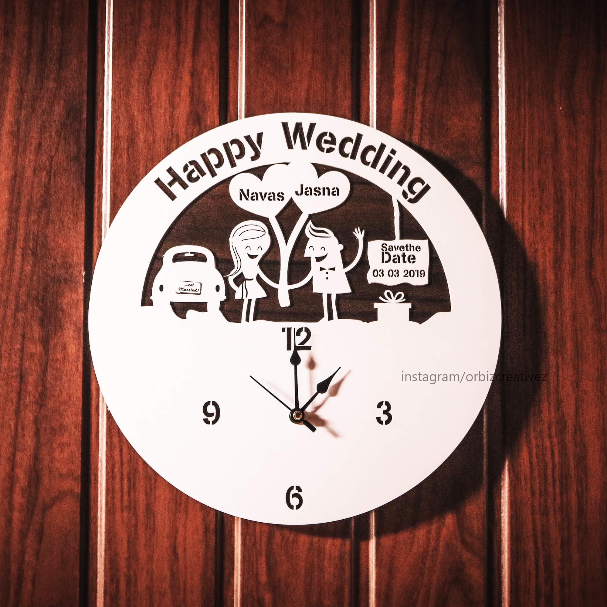 Customized Wedding Clock - Orbiz Creativez