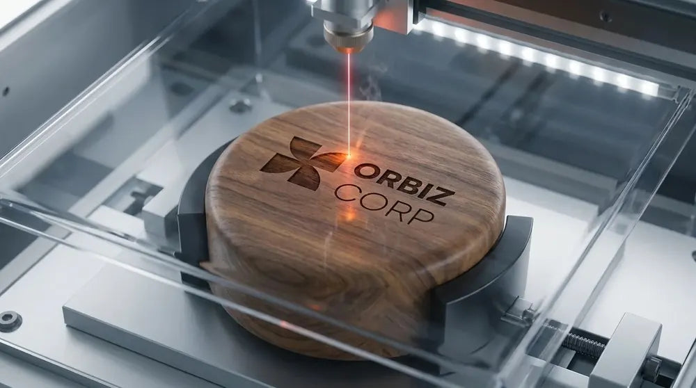 Laser engraving in progress