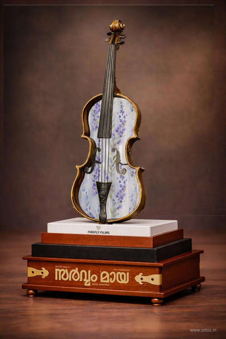 Violin-shaped film memento