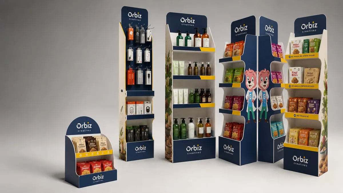 A range of point of purchase display stands